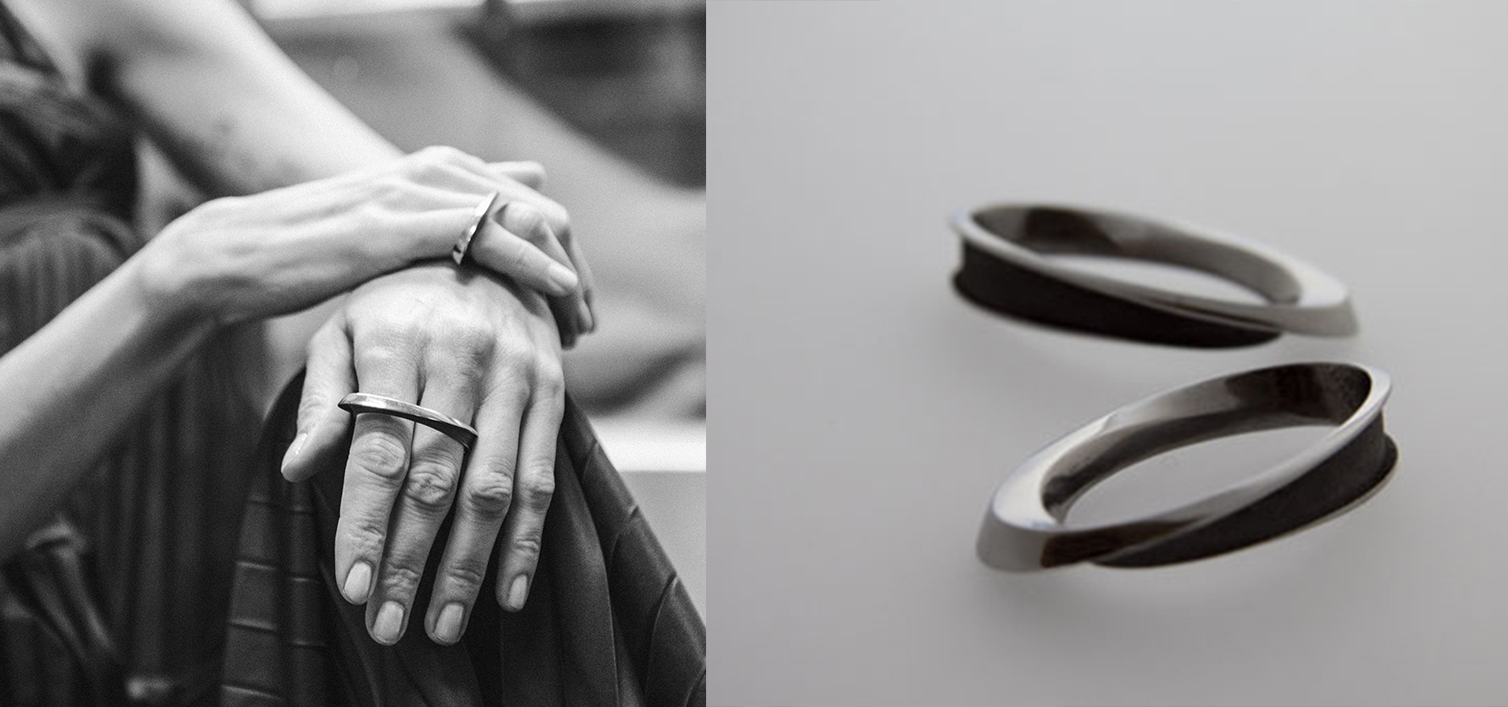 DOUBLE_1 ring anello MANUGANDA sterling silver or 9kt gold